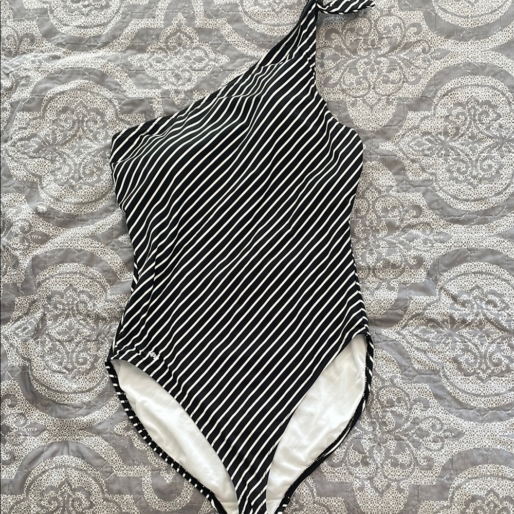 Ralph Lauren Monochrome One-Shoulder Swimsuit